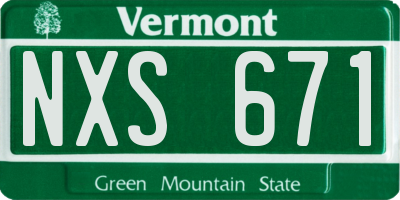 VT license plate NXS671