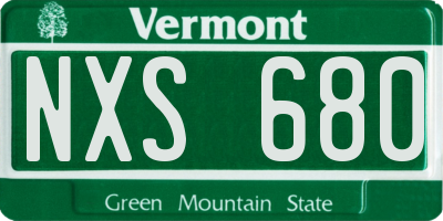 VT license plate NXS680