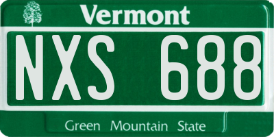 VT license plate NXS688