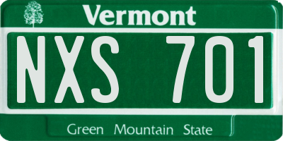 VT license plate NXS701