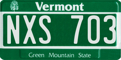 VT license plate NXS703