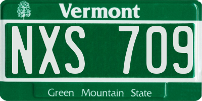 VT license plate NXS709
