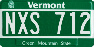 VT license plate NXS712