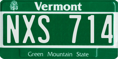 VT license plate NXS714