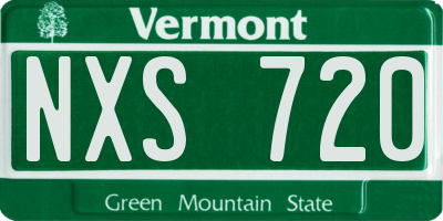 VT license plate NXS720