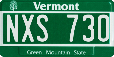 VT license plate NXS730