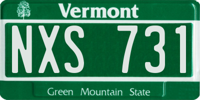 VT license plate NXS731