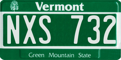 VT license plate NXS732