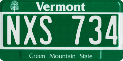 VT license plate NXS734