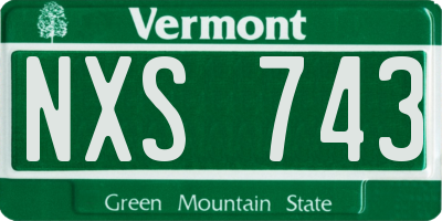 VT license plate NXS743