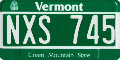 VT license plate NXS745