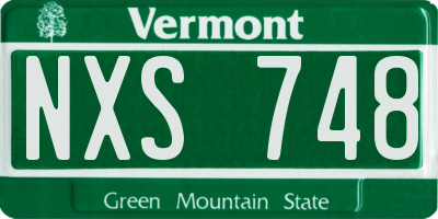 VT license plate NXS748
