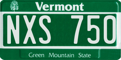 VT license plate NXS750
