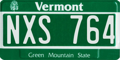 VT license plate NXS764