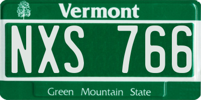 VT license plate NXS766
