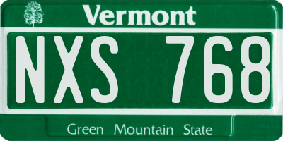 VT license plate NXS768