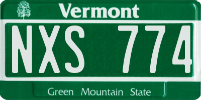 VT license plate NXS774