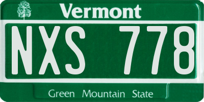 VT license plate NXS778