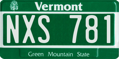 VT license plate NXS781