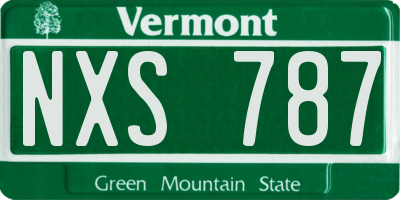 VT license plate NXS787
