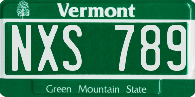VT license plate NXS789