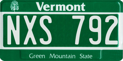 VT license plate NXS792