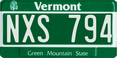 VT license plate NXS794