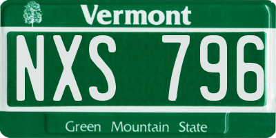VT license plate NXS796