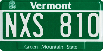 VT license plate NXS810