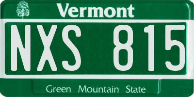 VT license plate NXS815