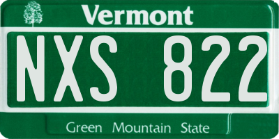 VT license plate NXS822
