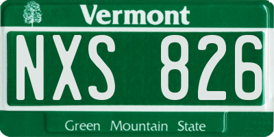 VT license plate NXS826