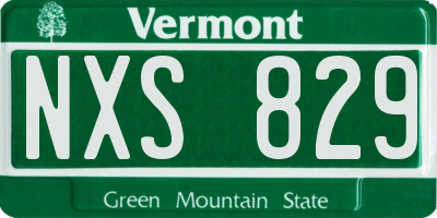 VT license plate NXS829
