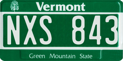 VT license plate NXS843