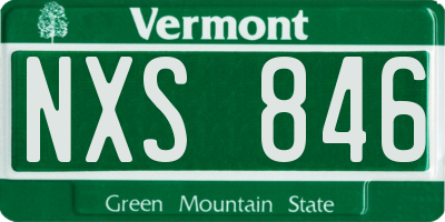 VT license plate NXS846