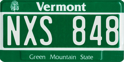 VT license plate NXS848