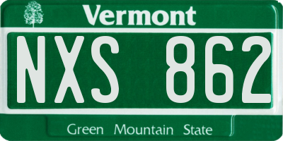 VT license plate NXS862