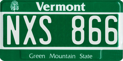 VT license plate NXS866