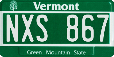 VT license plate NXS867