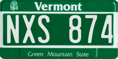 VT license plate NXS874