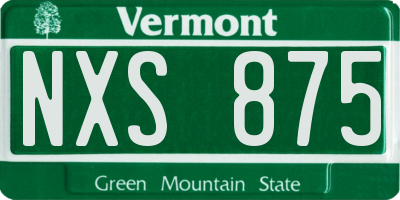 VT license plate NXS875