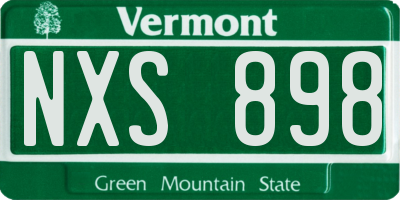 VT license plate NXS898