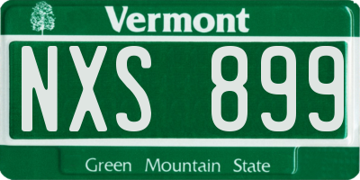 VT license plate NXS899
