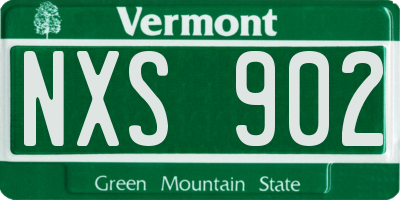 VT license plate NXS902