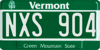 VT license plate NXS904