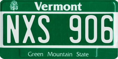VT license plate NXS906
