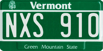 VT license plate NXS910