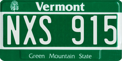 VT license plate NXS915