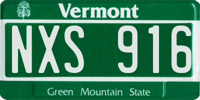 VT license plate NXS916