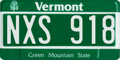 VT license plate NXS918
